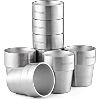 Hivexagon Vasos de Cerveza de Acero Juego de 8 Tazas de Doble Pared de Acero Inoxidable de 300 ml - Perfecto para…